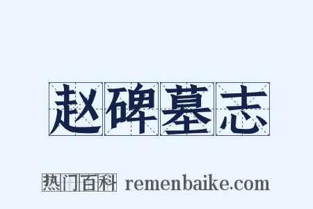 赵碑墓志是什么意思的图片